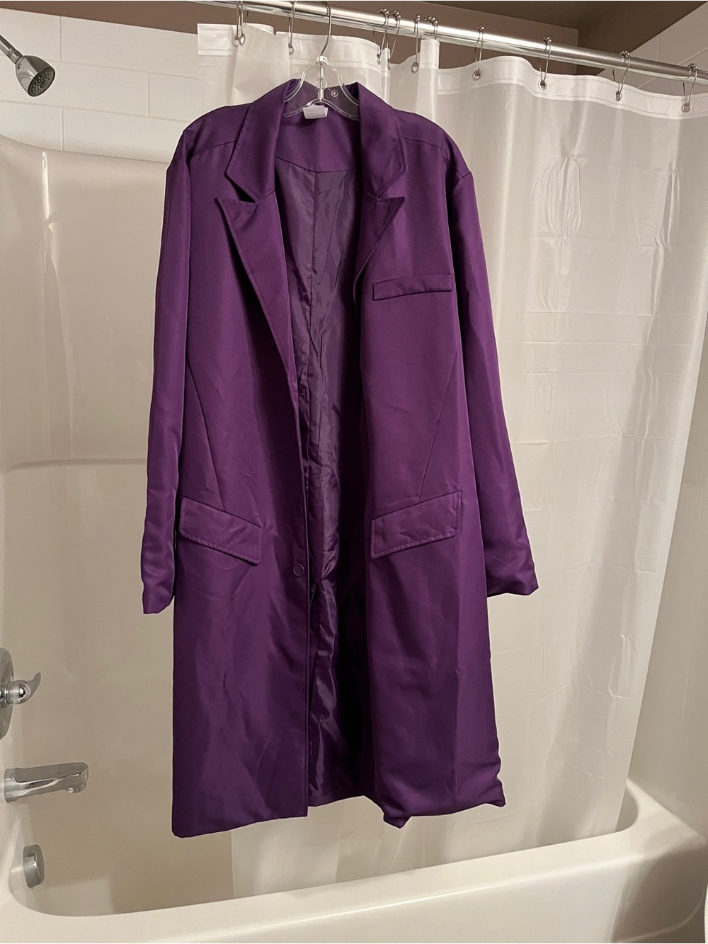 Spirit Halloween Purple Single-Breasted Trench Coat